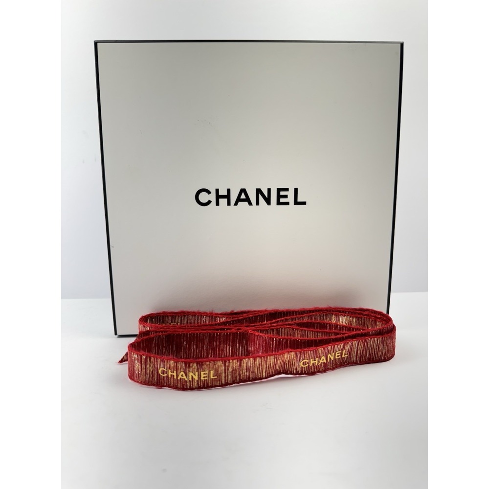 Empty Box Chanel Black & White Perfume Box with Red Chanel Ribbon  NO PERFUME